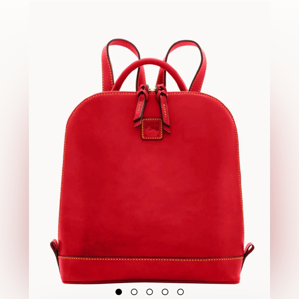 Dooney & Bourke Red Florentine Leather Zip Pod Backpack